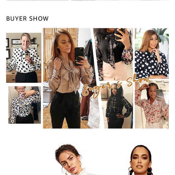 NEW! Bow neck polka dot blouse sz M - Picture 7 of 9